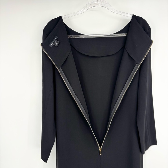 Karen Millen Black Dress Sheath Long Sleeve Size 12 - Picture 9 of 10